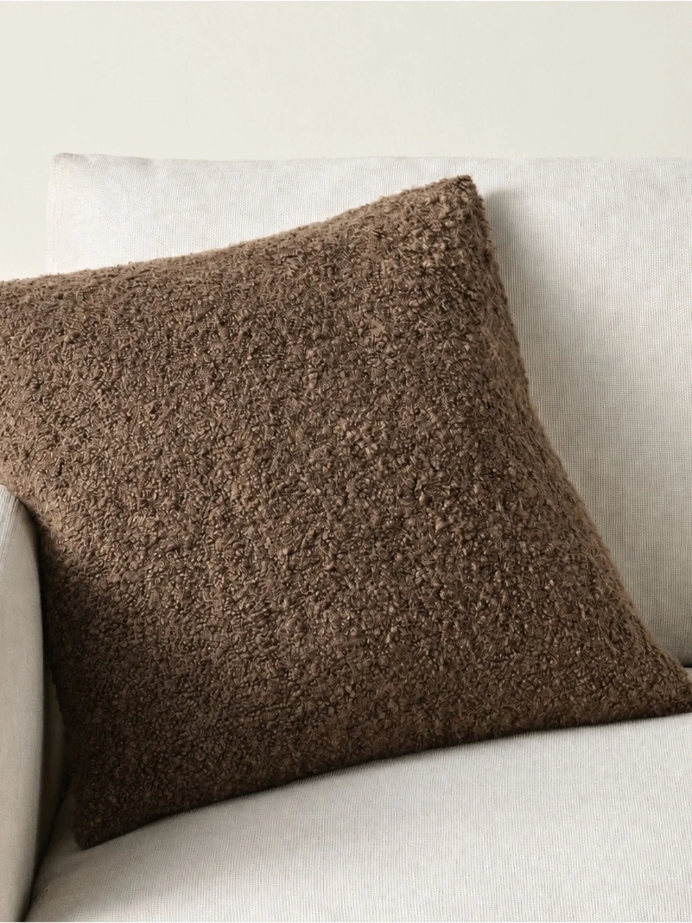 Pottery Barn Chocolate Brown Pillow Cover 20x20 Boucle NWT Rare Cover Only